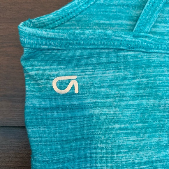 GapFit Kids Heathered Turquoise Strappy Sports Bra - Picture 4 of 4